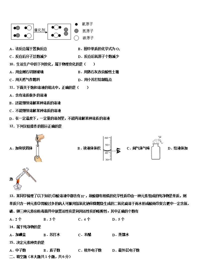 2022年山东东营市初中化学毕业考试模拟冲刺卷含解析Word模板_03