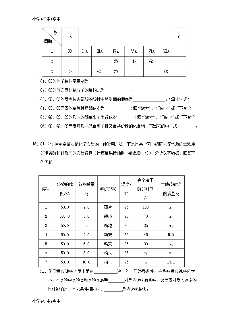 教育最新K12江西省上饶中学2018-2019学年高二化学上学期开学检测试题(奥赛、实验、重点)Word模板_04