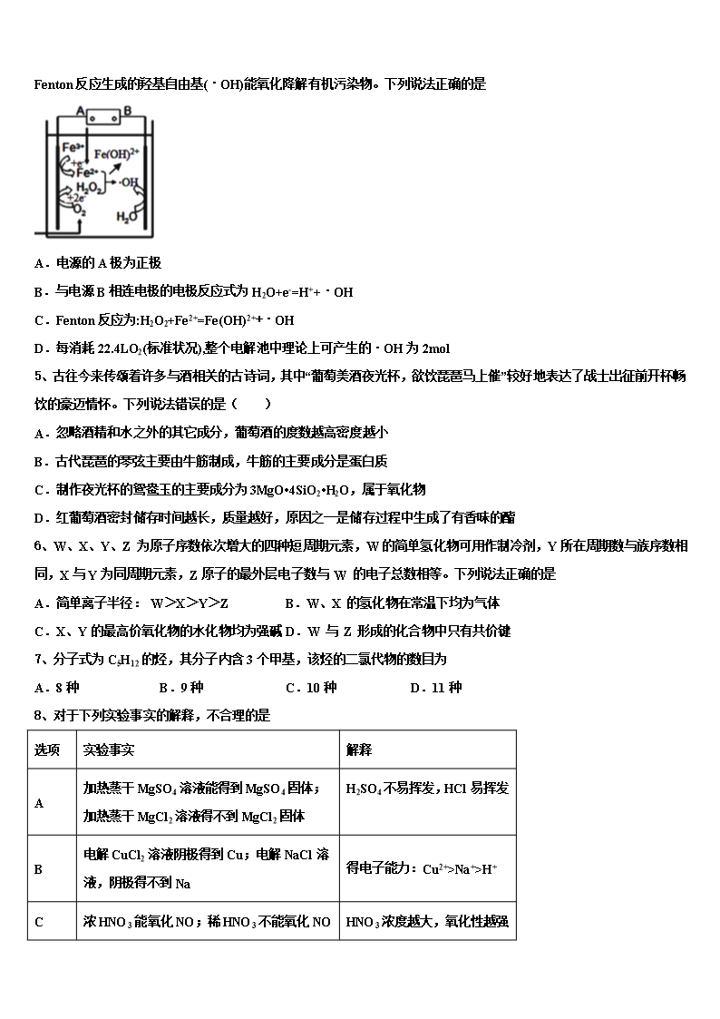 2022年云南中央民族大学附属中学高三压轴卷化学试卷含解析Word模板_02