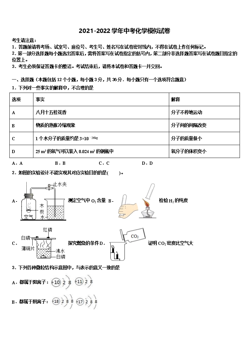 2022年山东省泰安市宁阳县重点名校中考四模化学试题含解析Word模板