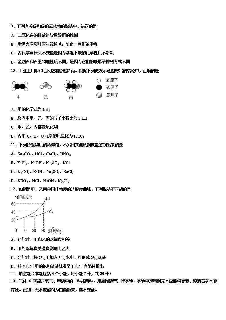 2022年山东省泰安市宁阳县重点名校中考四模化学试题含解析Word模板_03