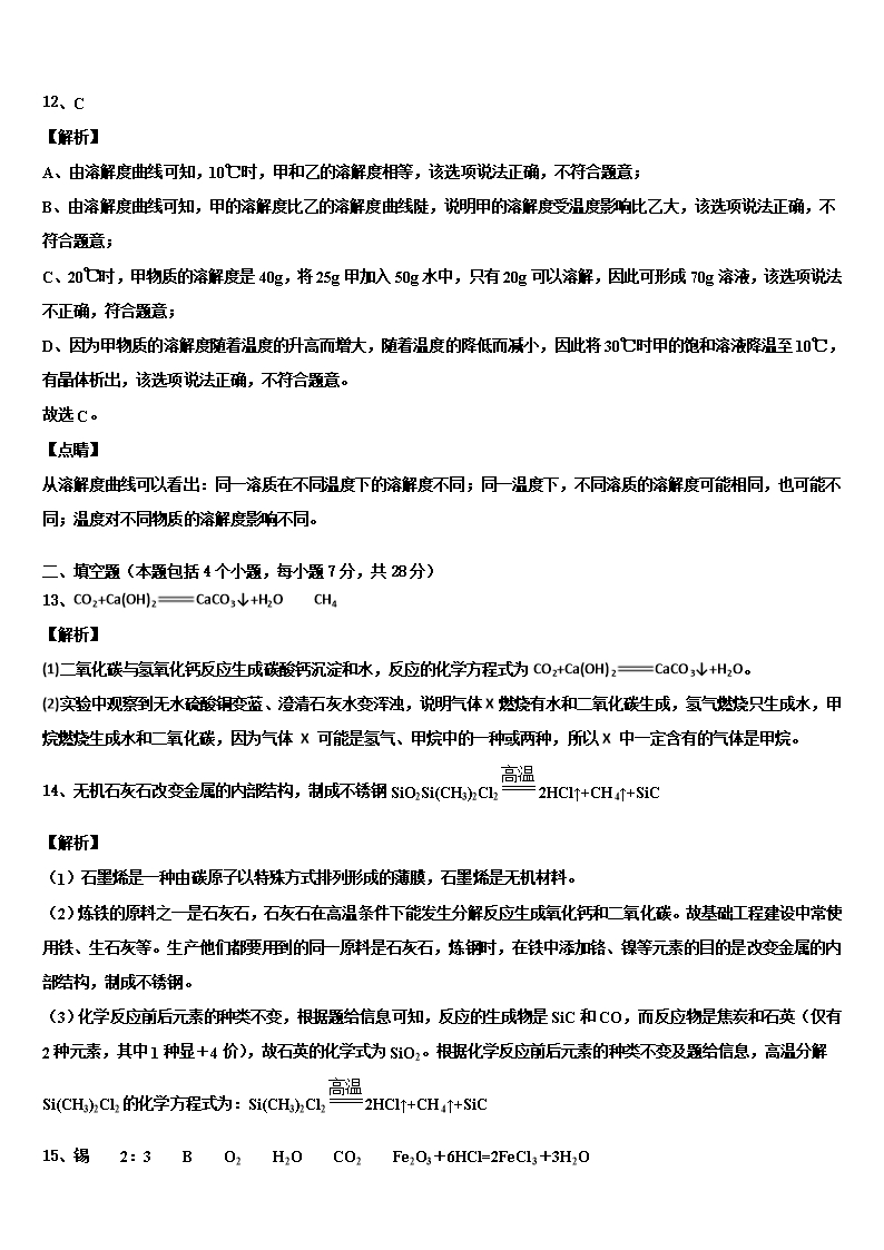 2022年山东省泰安市宁阳县重点名校中考四模化学试题含解析Word模板_10