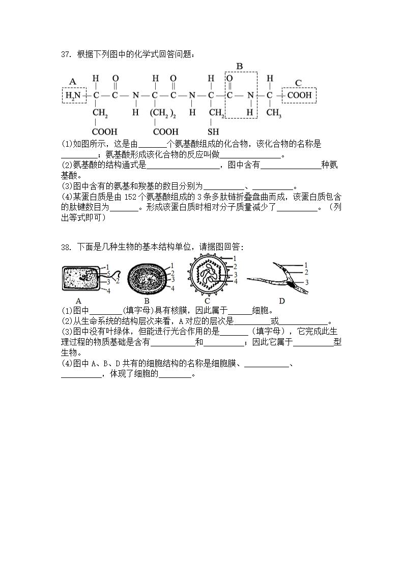 福建省福州市平潭翰英中学2021-2022学年高一上学期第一次月考生物试题Word模板_08