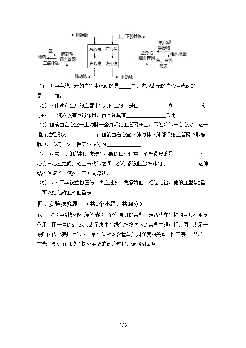 苏教版九年级《生物》下册期末测试卷及答案【完整版】Word模板_06