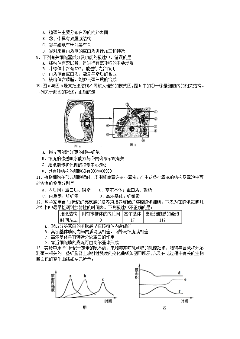 江苏省常州市八校2021-2022学年高一上学期12月联合调研生物试题-Word版含答案Word模板_02