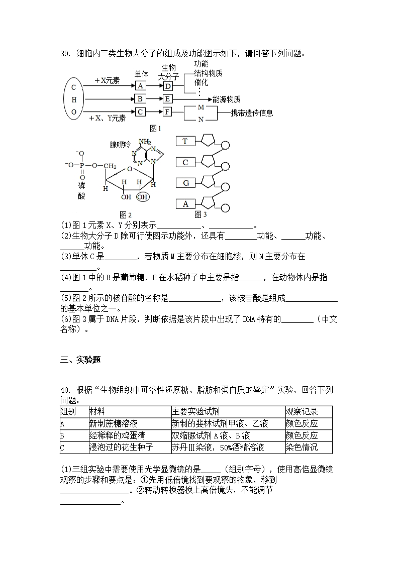 福建省福州市平潭翰英中学2021-2022学年高一上学期第一次月考生物试题Word模板_09