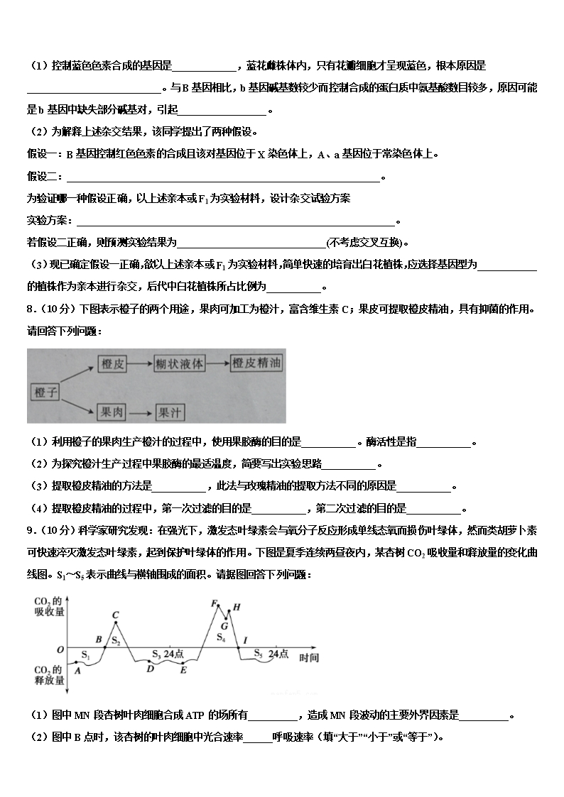 2022年山东枣庄市高三第六次模拟考试生物试卷含解析Word模板_03