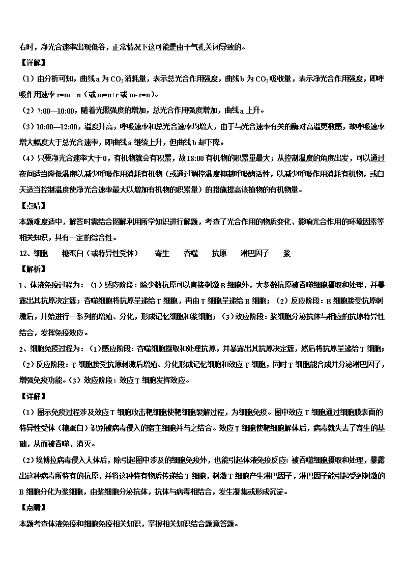 2022年山东省济南市济钢高级中学高三六校第一次联考生物试卷含解析Word模板_11