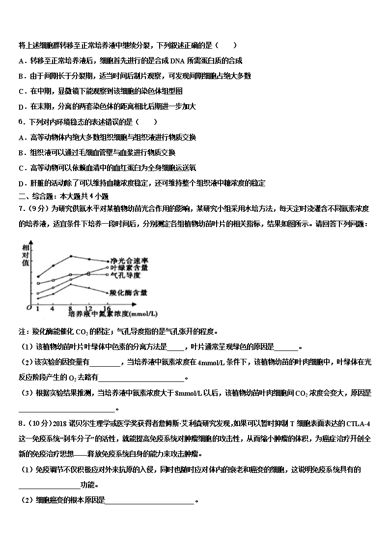 2022年山东省济宁市高三第五次模拟考试生物试卷含解析Word模板_02