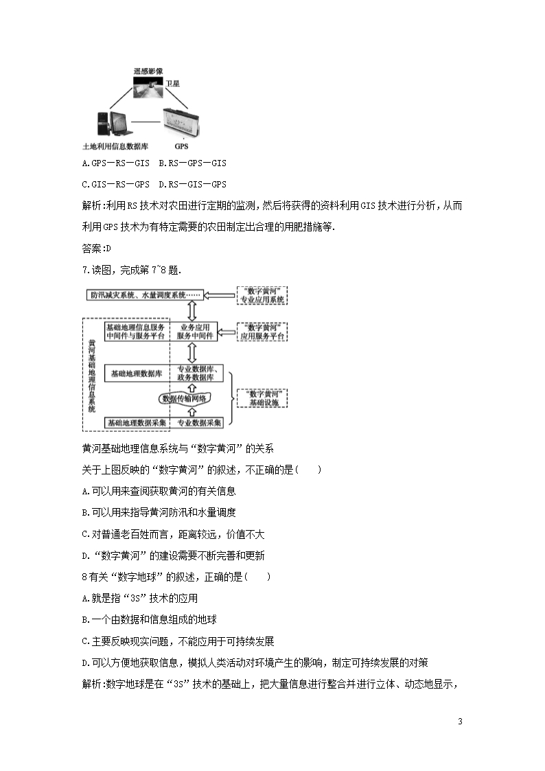 必修三同步练习：1.2《地理信息技术在区域地理环境研究中的应用》4-Word版含答案Word模板_03