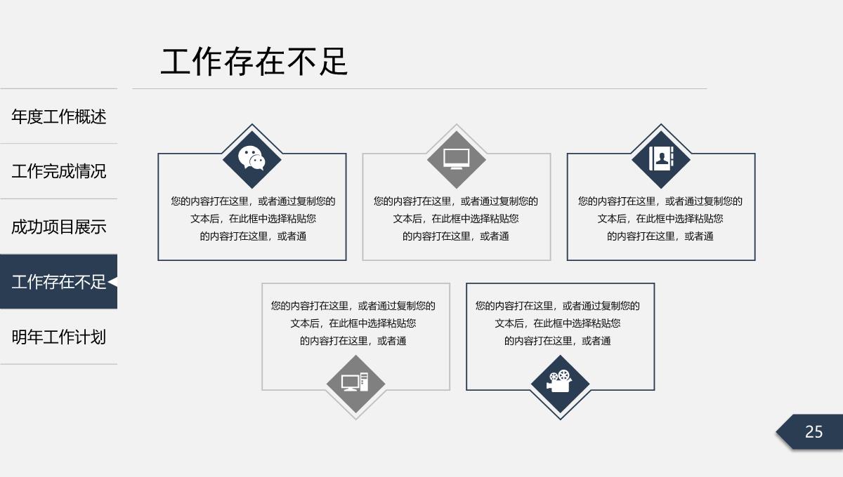 2023商务稳重工作总结PPT模板_25