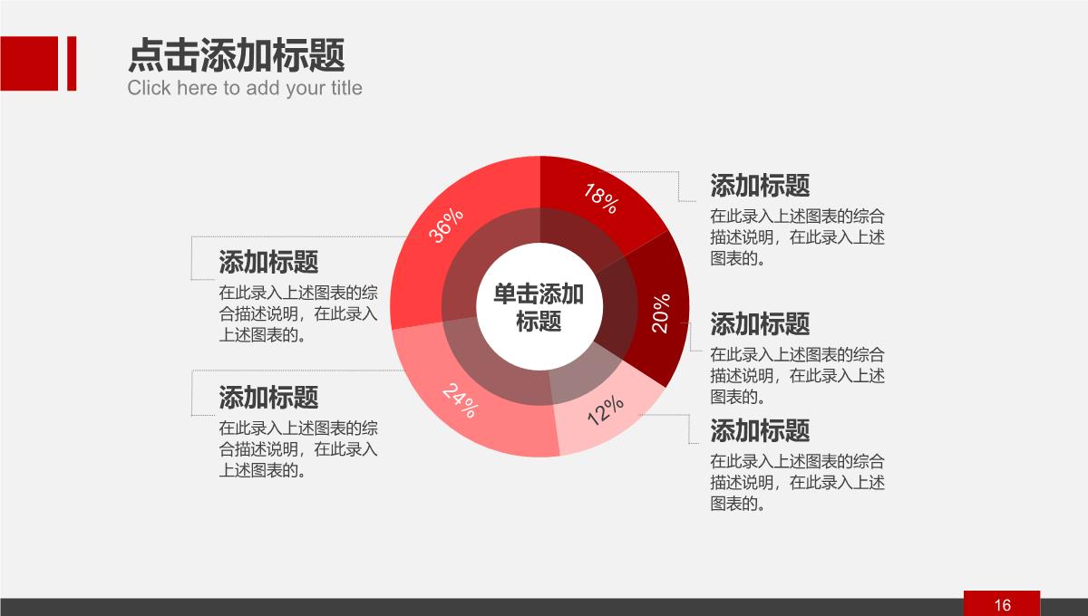 红色简洁可视化图表数据分析终结汇报PPT模板_16