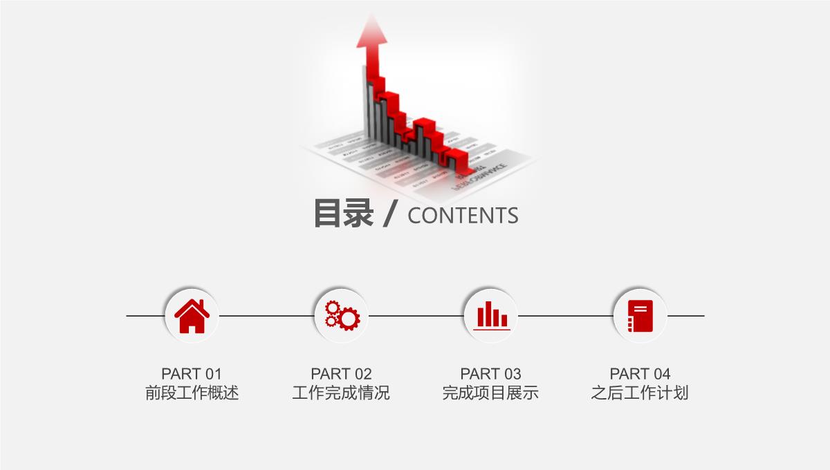 红色简洁可视化图表数据分析终结汇报PPT模板_03