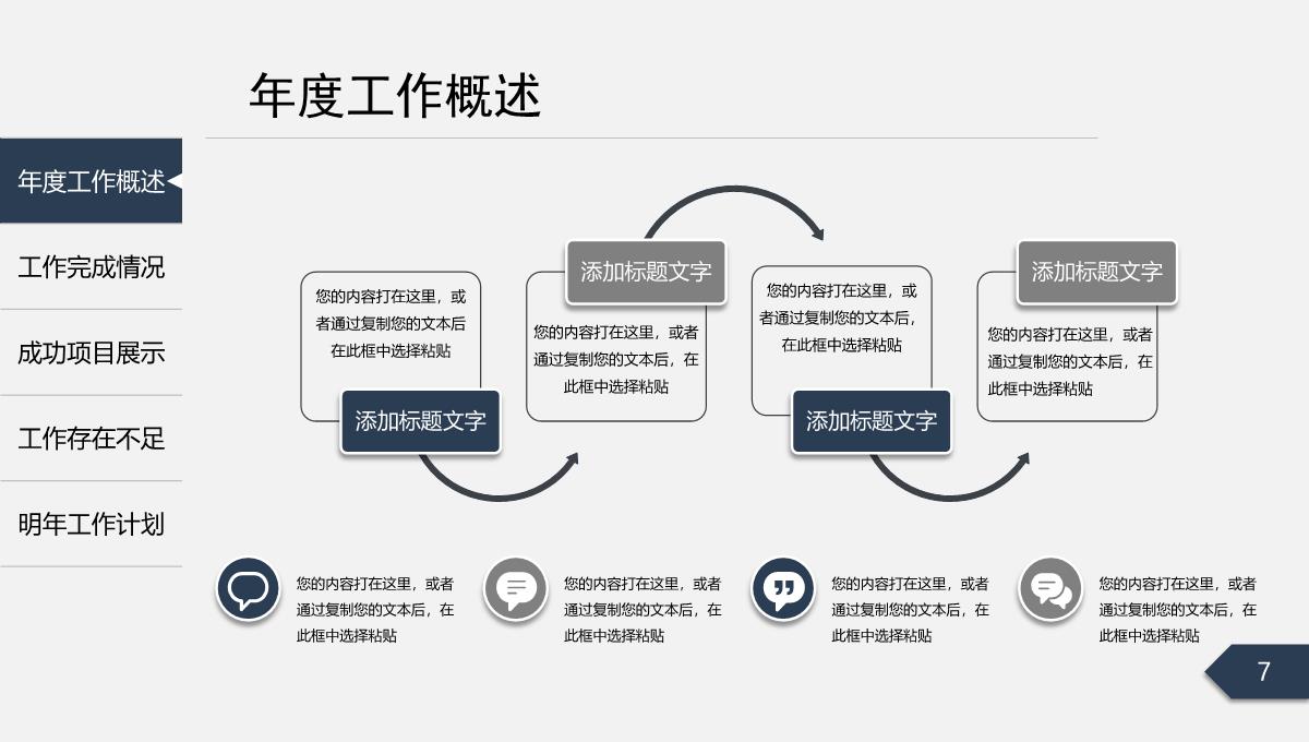 2023商务稳重工作总结PPT模板_07