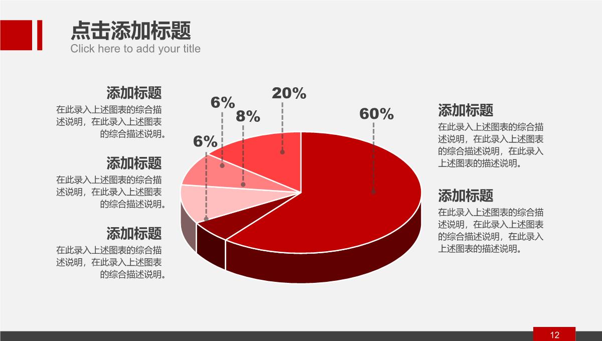 红色简洁可视化图表数据分析终结汇报PPT模板_12