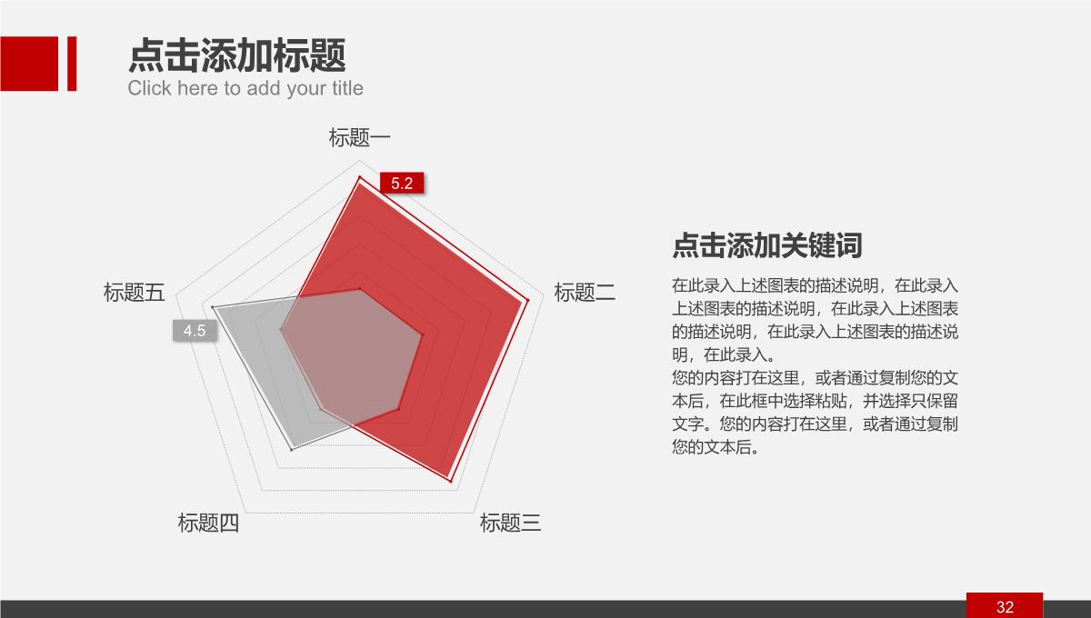 红色简洁可视化图表数据分析终结汇报PPT模板_32