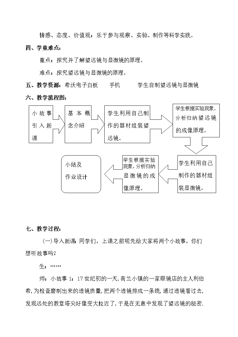 望远镜与显微镜-教案教学设计Word模板_02