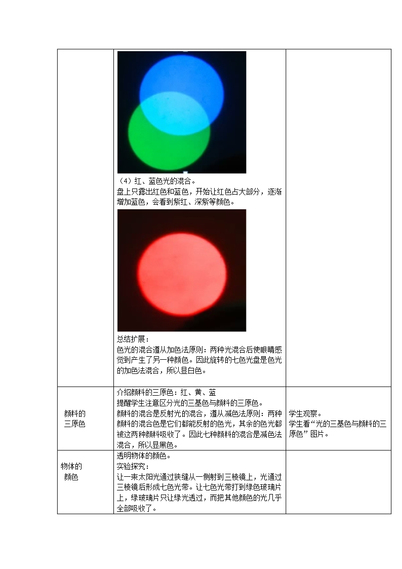 2018北京课改版物理八年级下册8.9《物体的颜色》word教案Word模板_04