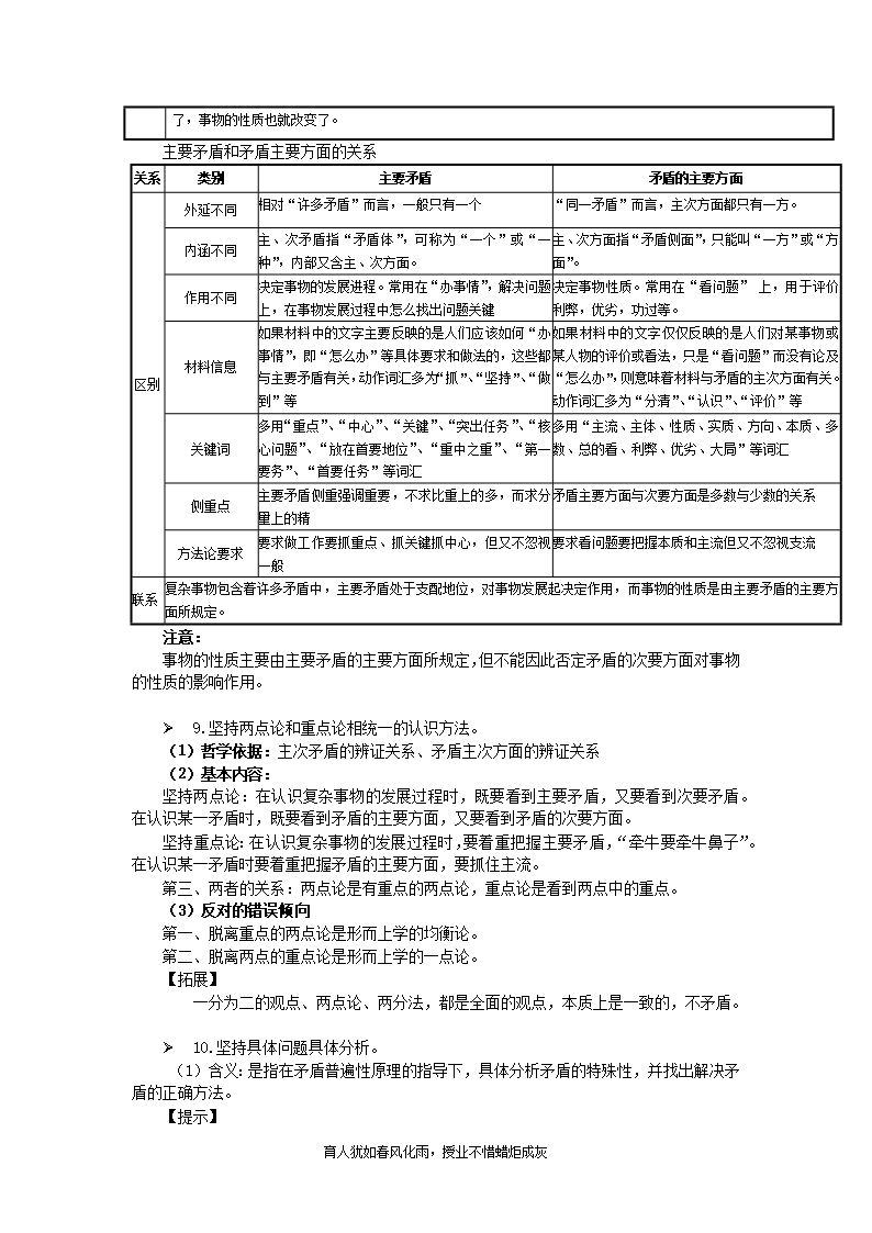 高三政治一轮复习教案新部编本：必修4第9课唯物辩证法的实质与核心Word模板_05