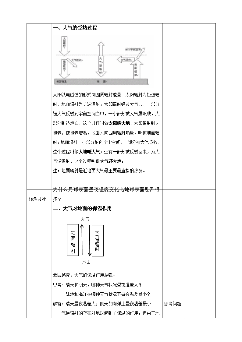 人教版高一地理必修一-2.2大气的受热过程和大气运动-教案设计Word模板_02