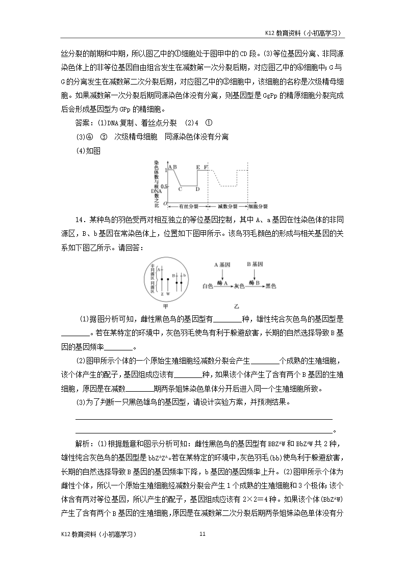 推荐K122019版高考生物一轮复习第五单元遗传的基本规律与伴性遗传单元综合理精选教案Word模板_11