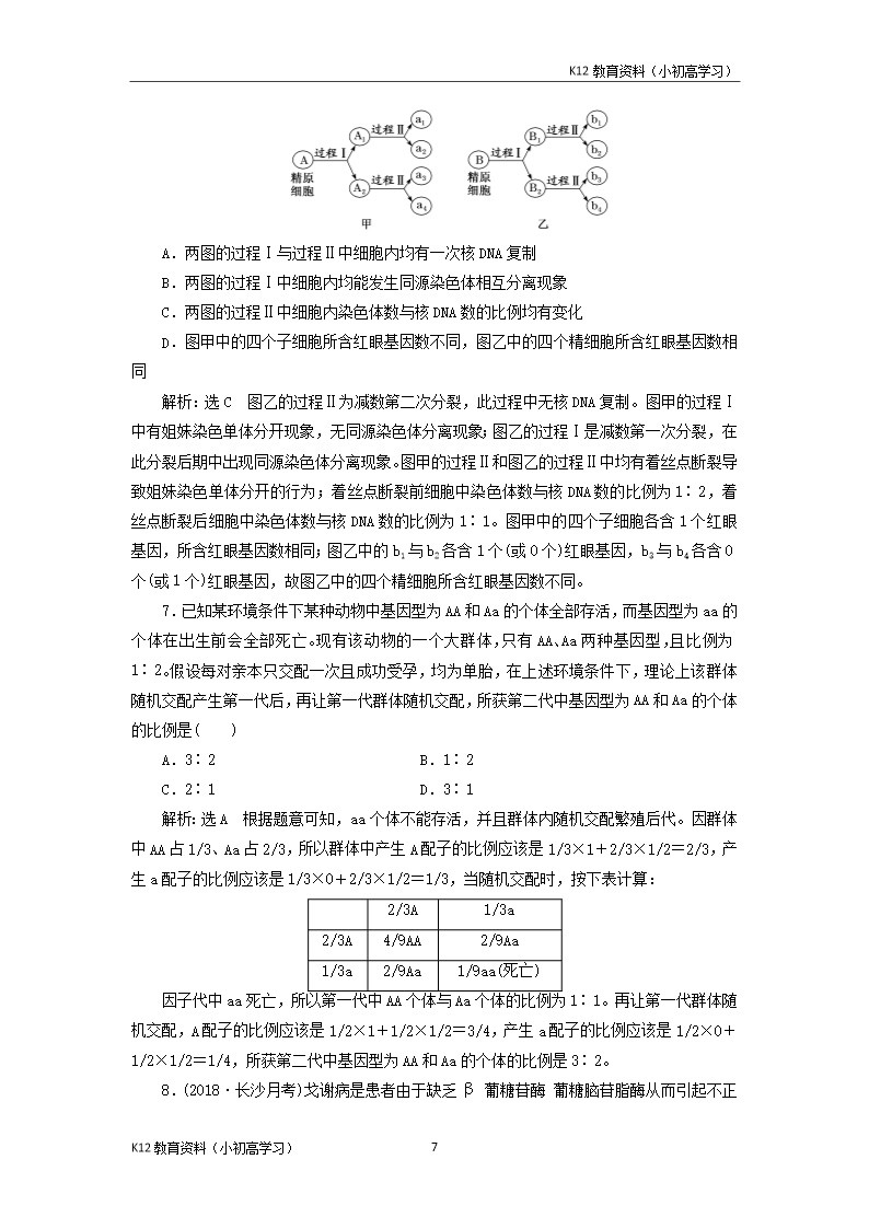 推荐K122019版高考生物一轮复习第五单元遗传的基本规律与伴性遗传单元综合理精选教案Word模板_07