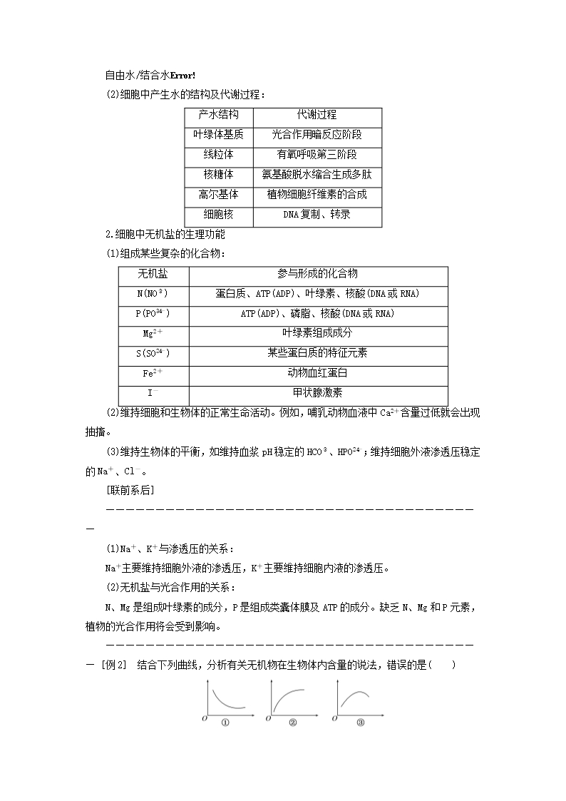 高考生物一轮教师用书-第1单元-第2讲-组成细胞的元素及无机化合物教案-新人教版必修1Word模板_04