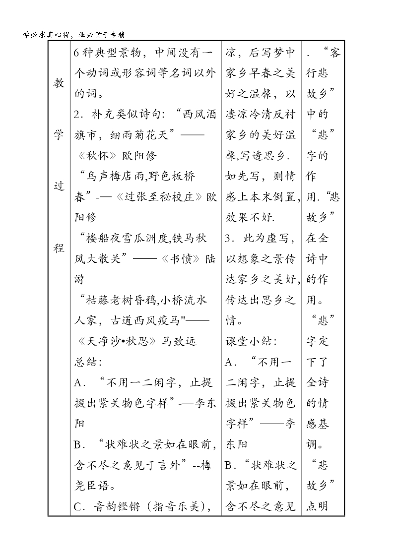 江苏省新沂市第二中学高中语文苏教版《唐诗宋词选读》教案：专题六-商山早行-含答案Word模板_05