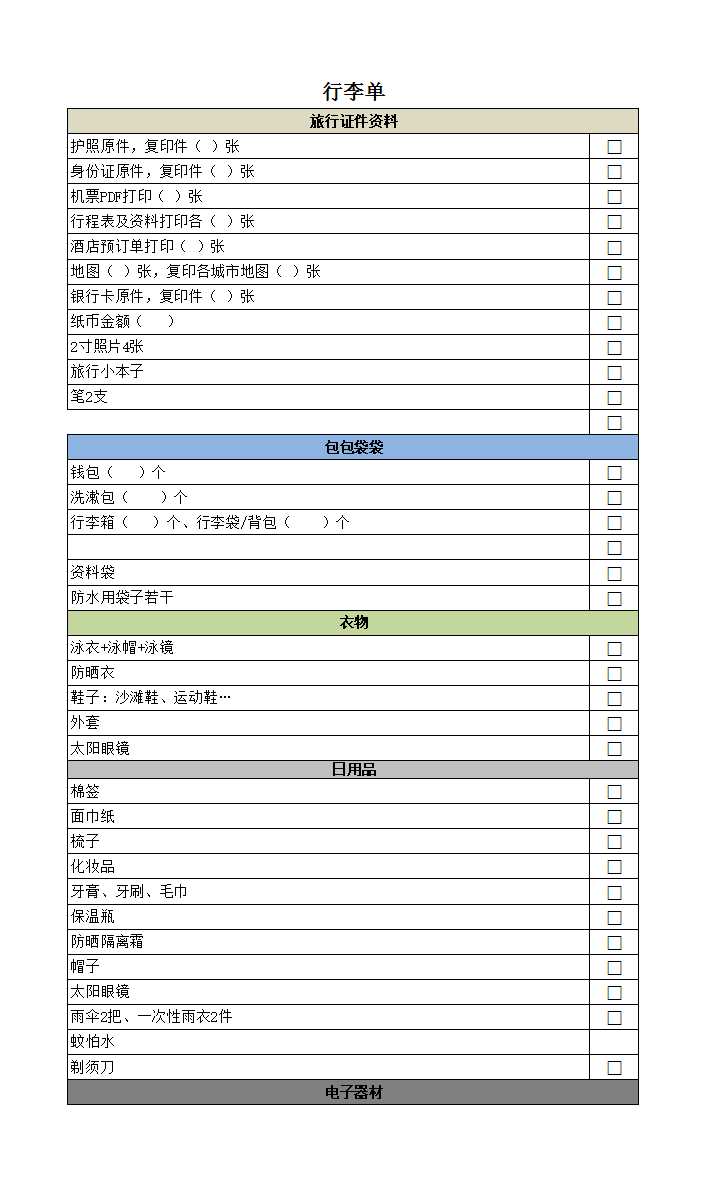 旅行攻略计划表Excel模板_02