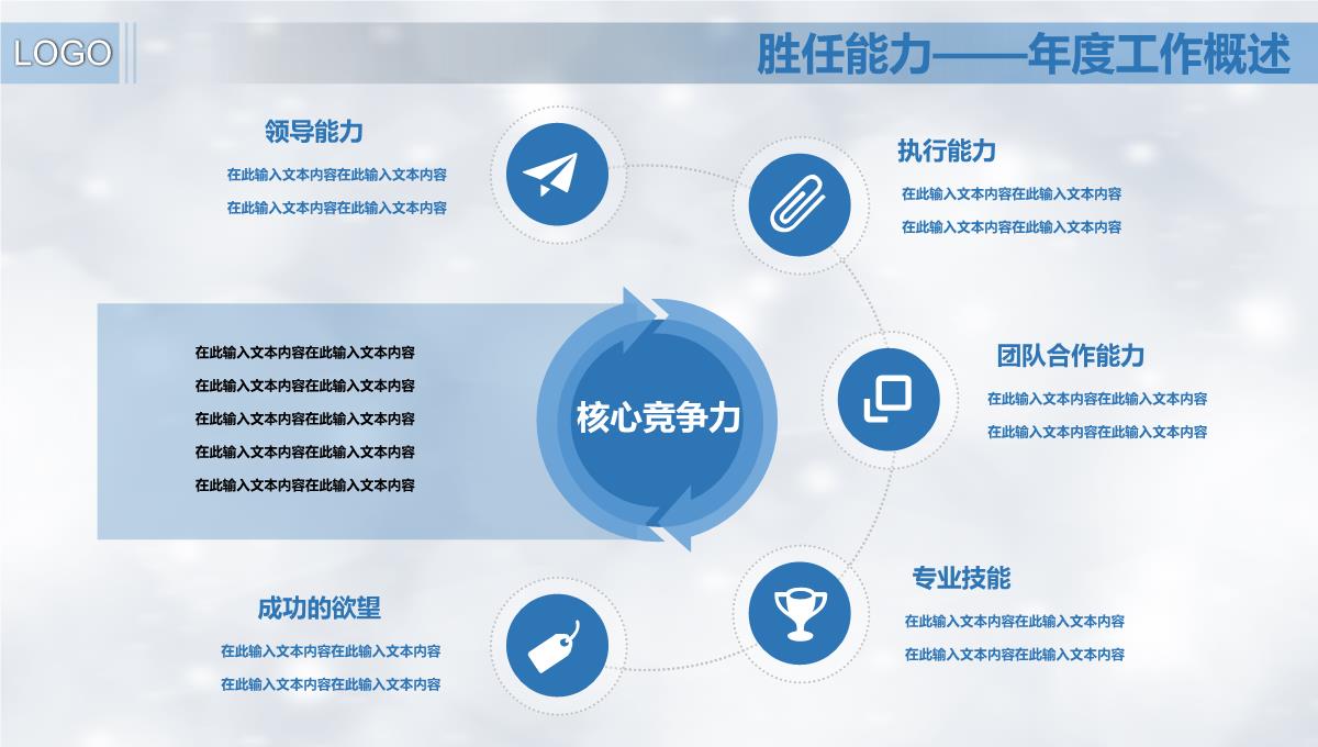 蓝色商务岗位竞聘PPT模板_16