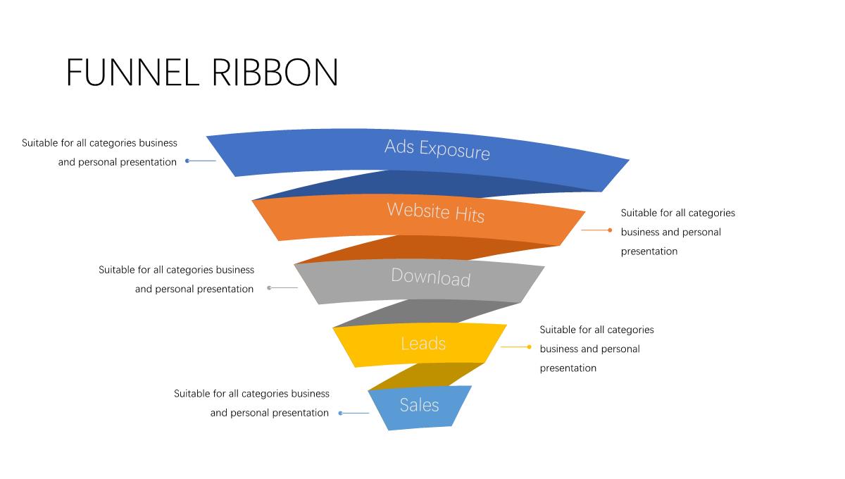 商务汇报金字塔漏斗型PPT图表集PPT模板_21
