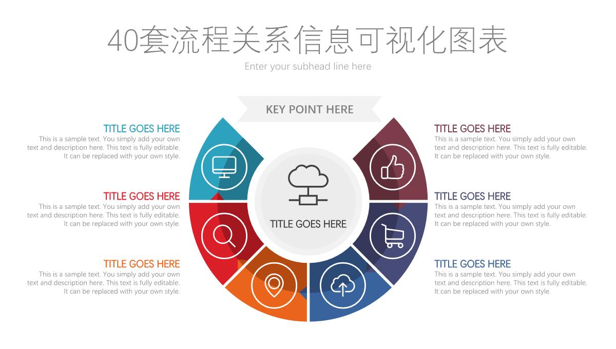 40套圆形流程关系信息PPT图表PPT模板_16