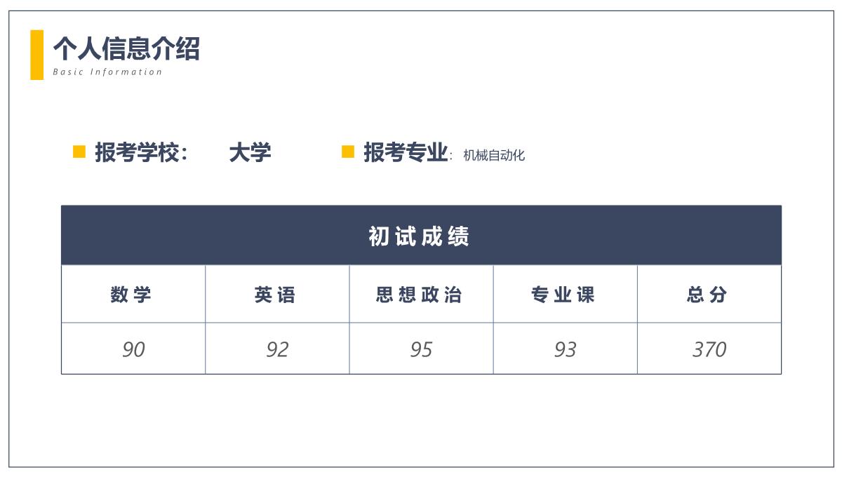 研究生复试自我介绍面试个人简历PPT模板_05