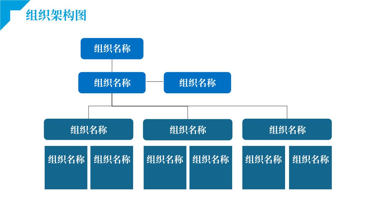 蓝色简约公司组织架构模板PPT模板_14