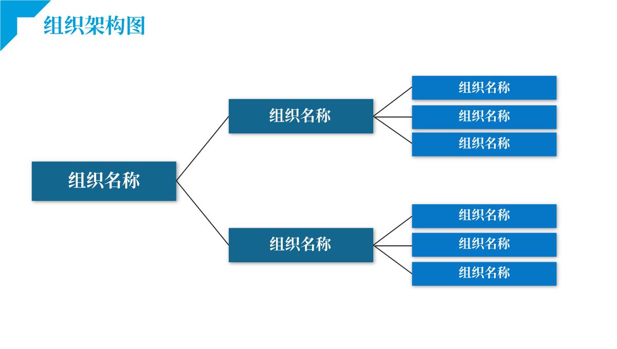 蓝色简约公司组织架构模板PPT模板_11