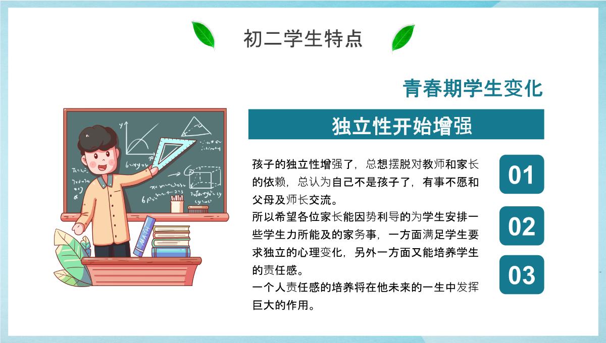 家校合作齐抓共管初二上学期期中考试家长会PPT模板_17