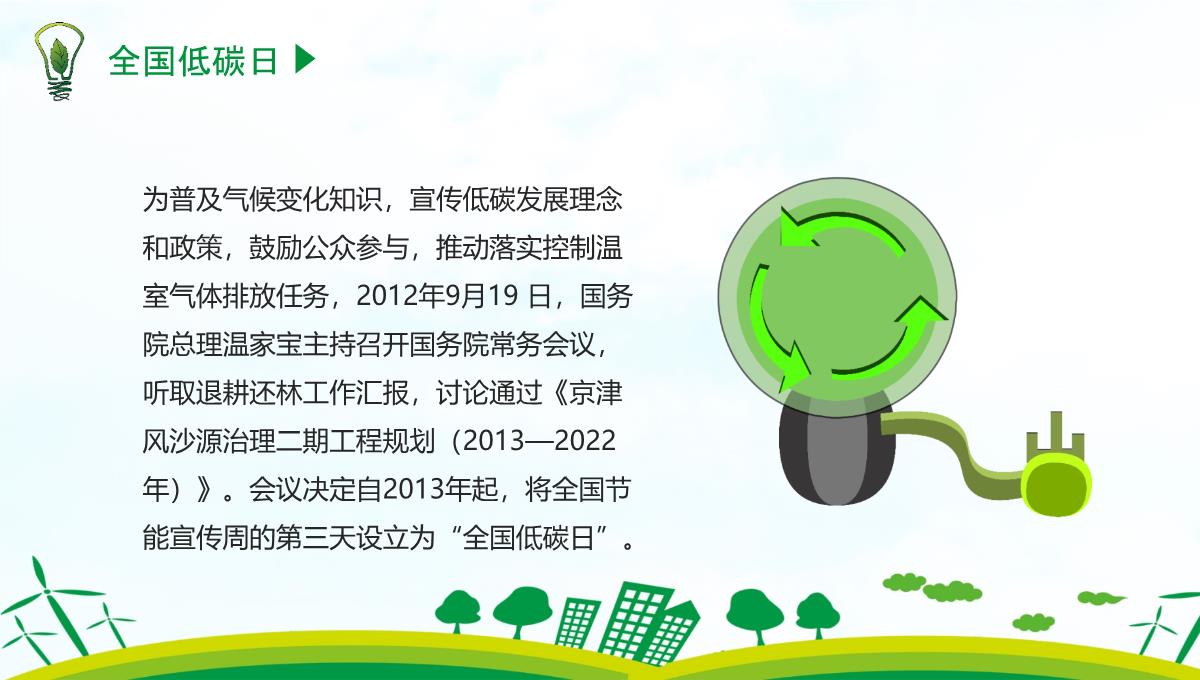 低碳环保绿色发展节能宣传周PPT模板_1_07