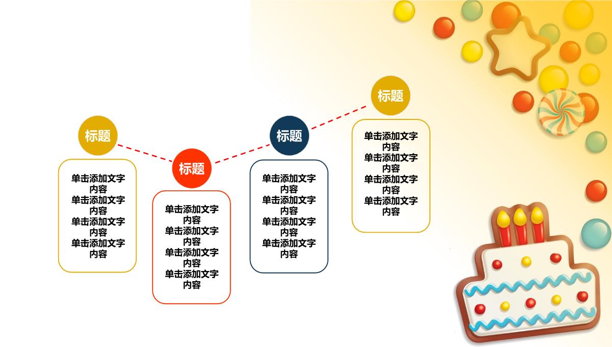 黄色可爱生日快乐PPT模板_28