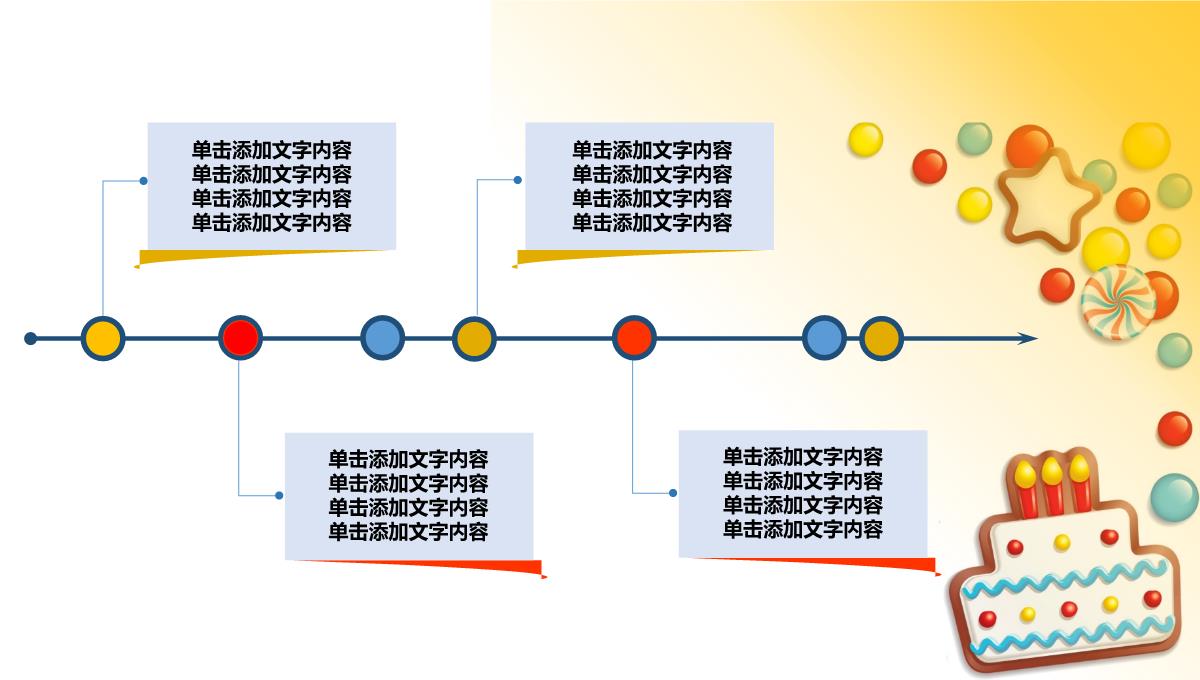 黄色可爱生日快乐PPT模板_15
