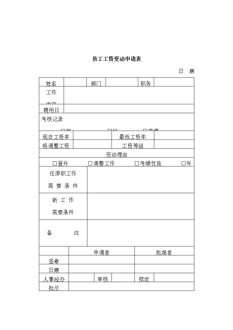 人事管理薪酬管理全套表格word文档Word模板_48