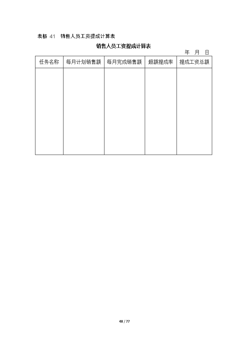 67个企业薪酬设计常用表格word文档Word模板_48