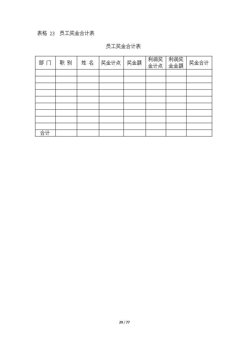 67个企业薪酬设计常用表格word文档Word模板_29