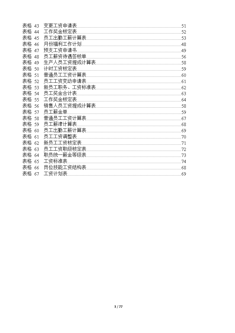 67个企业薪酬设计常用表格word文档Word模板_03