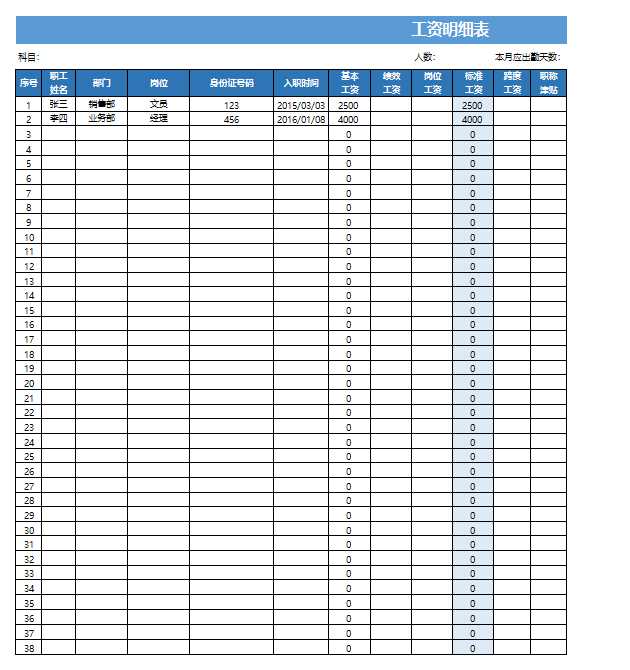 实用的行政工资管理系统excel表格Excel模板_03