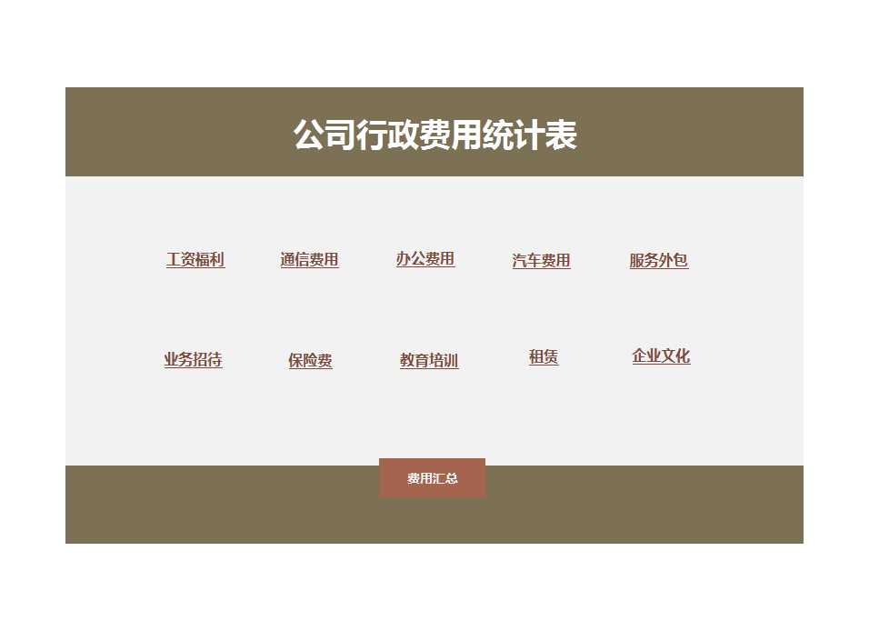公司行政费用统计表Excel模板