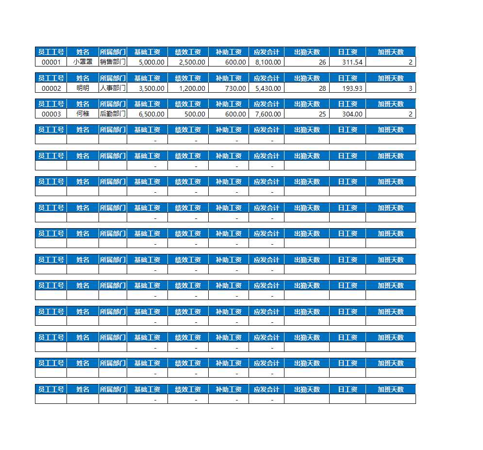 实用工资核算系统Excel管理系统Excel模板_08