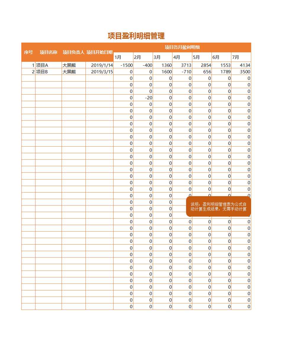 财务收支项目管理自动化报表系统Excel模板_05