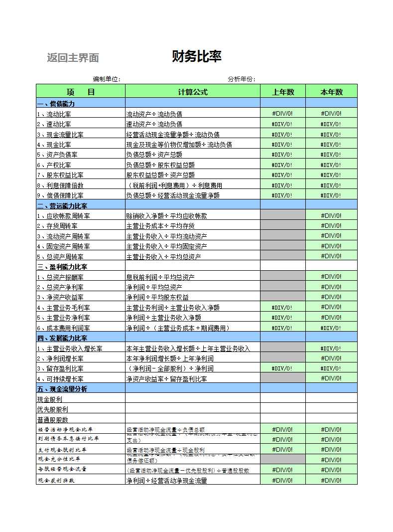 财务报表分析管理系统Excel模板_13