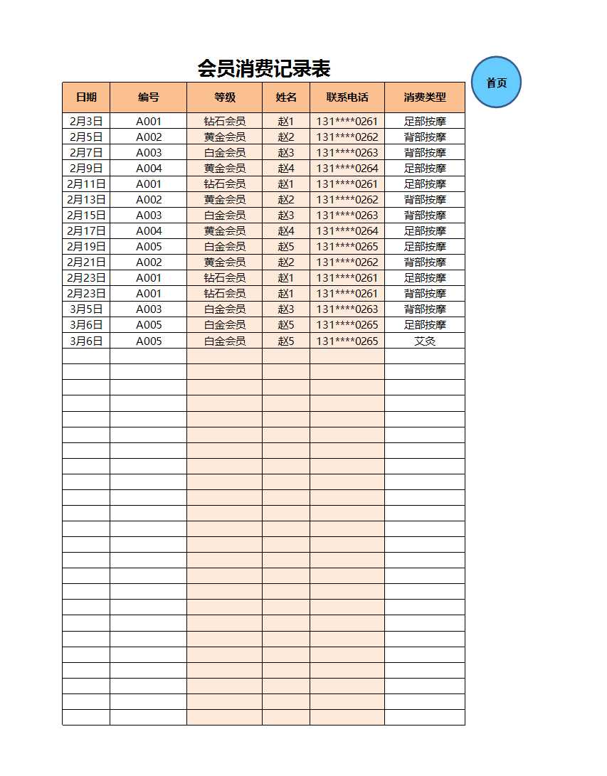 会员消费管理系统Excel模板_02