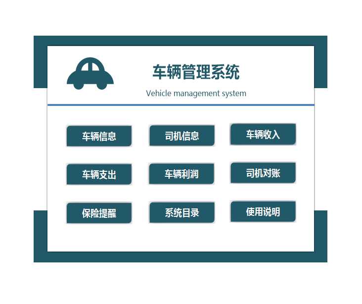 车辆管理系统车辆利润管理Excel模板